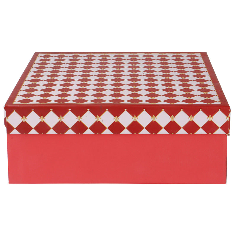  Red Top Bottom Rigid Box (8x8x3.5) Inch Material - Kappa Board | Color - Red &amp; White | 9156A 