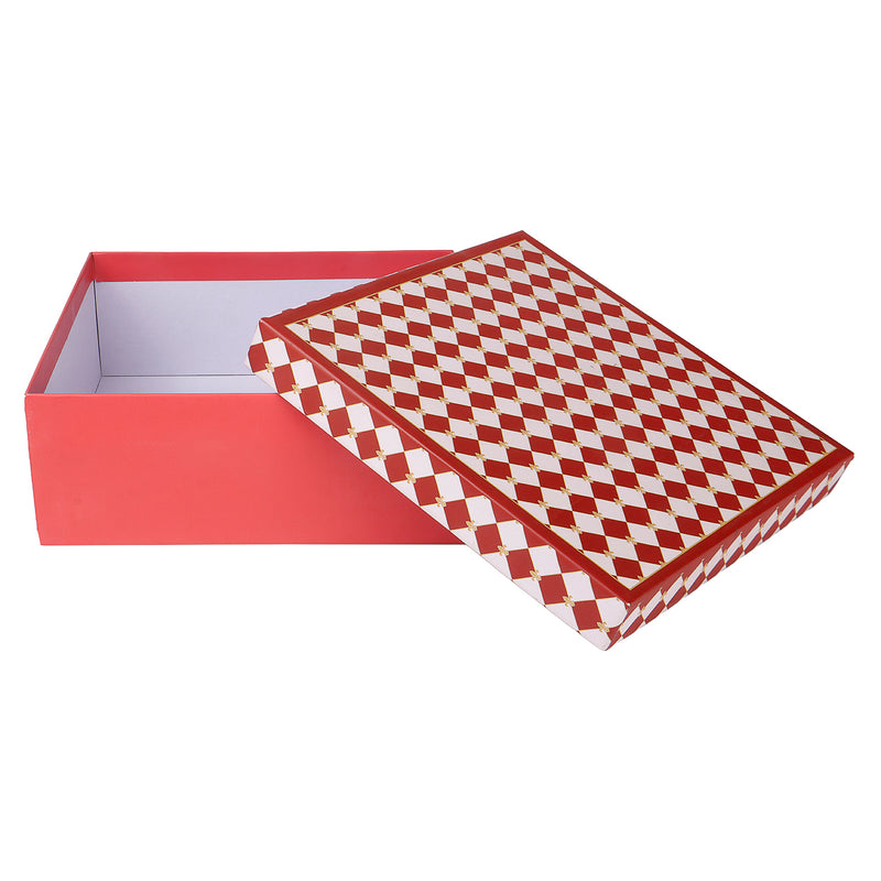  Red Top Bottom Rigid Box (8x8x3.5) Inch Material - Kappa Board | Color - Red &amp; White | 9156A 
