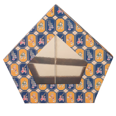 Hexagon Dry Fruit/Sweets box with transparent PVC & 4 compartment (11.5x11.75x1.25 Inches) 9151