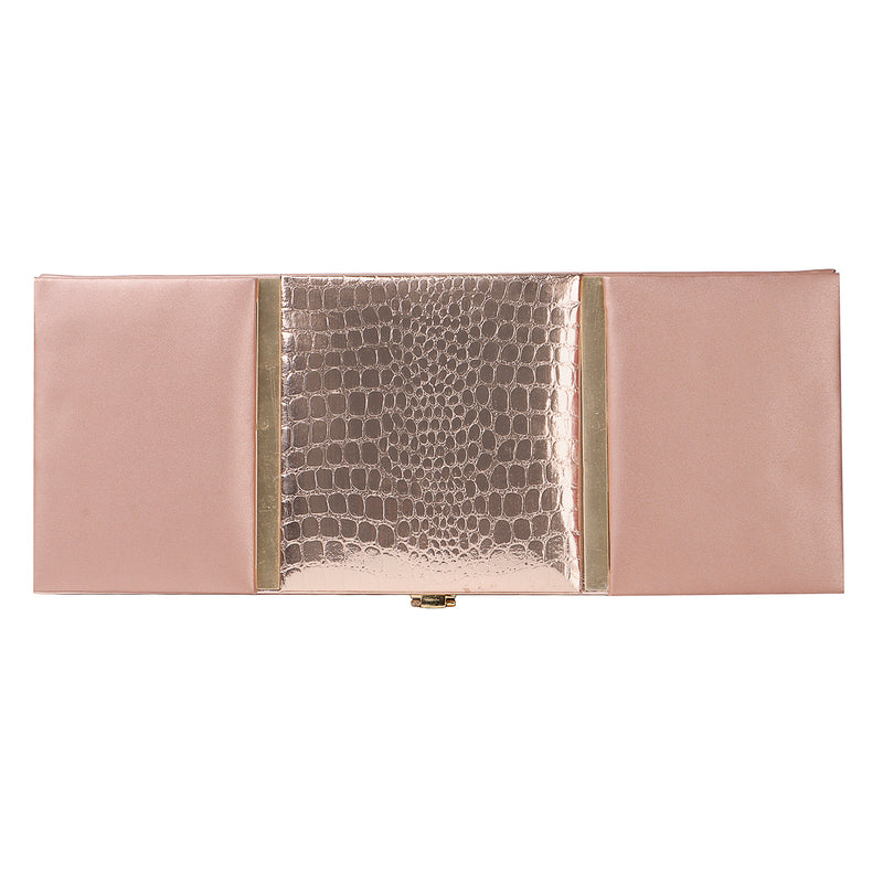 Rose Gold Leatherite Multipurpose Gift Box with 3 muskmelon jars (14x5.5x3.5) Inch 9096