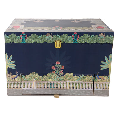 Grand MDF Bhaji Box with 4 jars, 8 cavities, and 4-compartment tray – 14x10x9 Inch | Nice Packaging