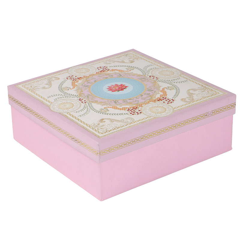 Beautiful Printed Bhaji Box with 4 compartments – 8x8x3.5 Inch | Model 9155A | Elegant Gifting Box by Nice Packaging