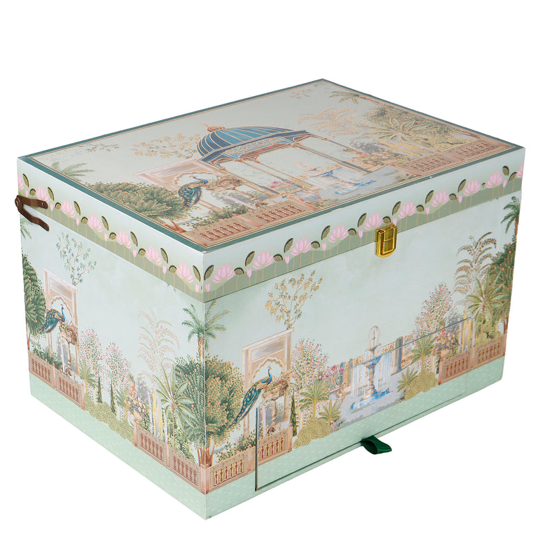 Grand MDF Bhaji Box with 4 jars, 8 cavities, and 4-compartment tray – 14x10x9 Inch | Model 2052 | Nice Packaging