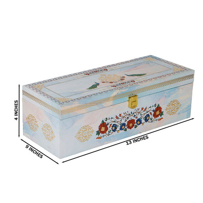 Floral MDF Hamper Box with 3 printed salsa jar (13x9x4) Inch 9009A