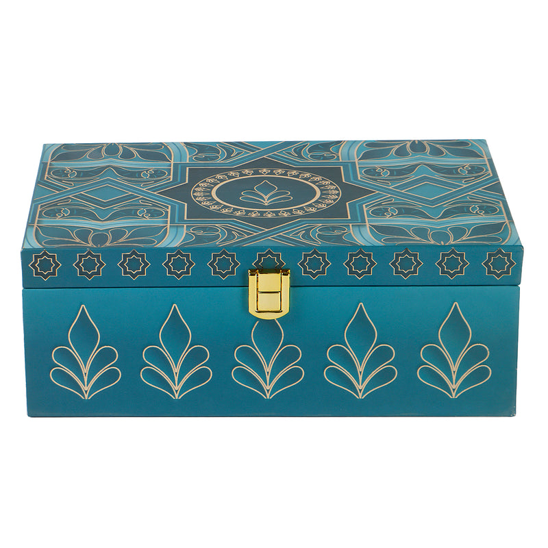 Premium Blue Hamper Box with 2 printed salsa jars (9.5x5.5x4) Inch 9065B