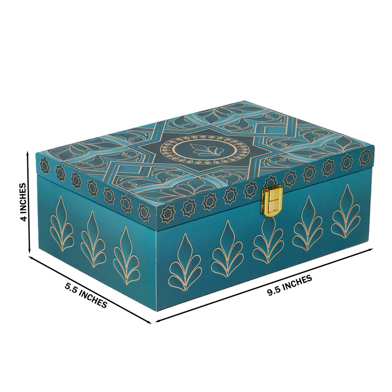Premium Blue Hamper Box with 2 printed salsa jars (9.5x5.5x4) Inch 9065B
