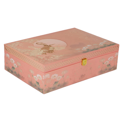 Peach Floral MDF Hamper Box Peach color with 6 jar from Nice Packaging