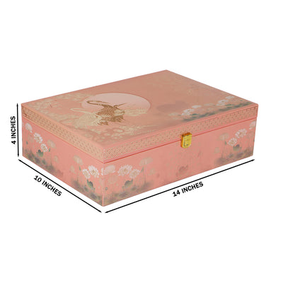 Peach Floral MDF Hamper Box Peach color with 6 jar from Nice Packaging
