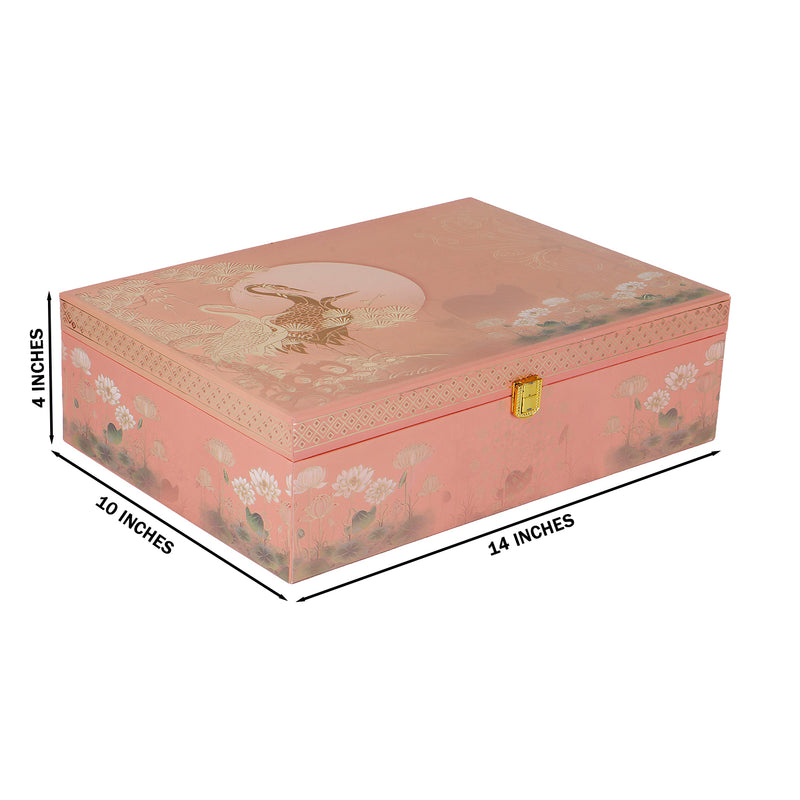 Peach Floral MDF Hamper Box Peach color with 6 jar from Nice Packaging