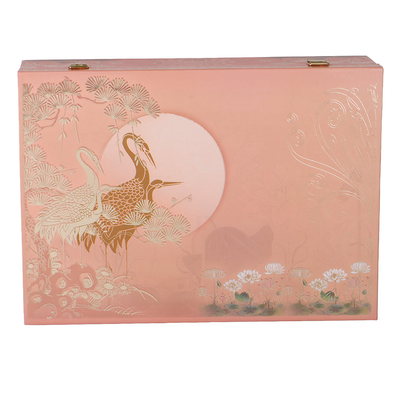 Peach Floral MDF Hamper Box Peach color with 6 jar from Nice Packaging