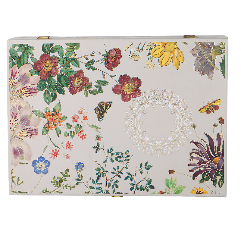 Floral MDF Box with 4 salsa jar & 8 cavity (14x10x4) Inch 9002A