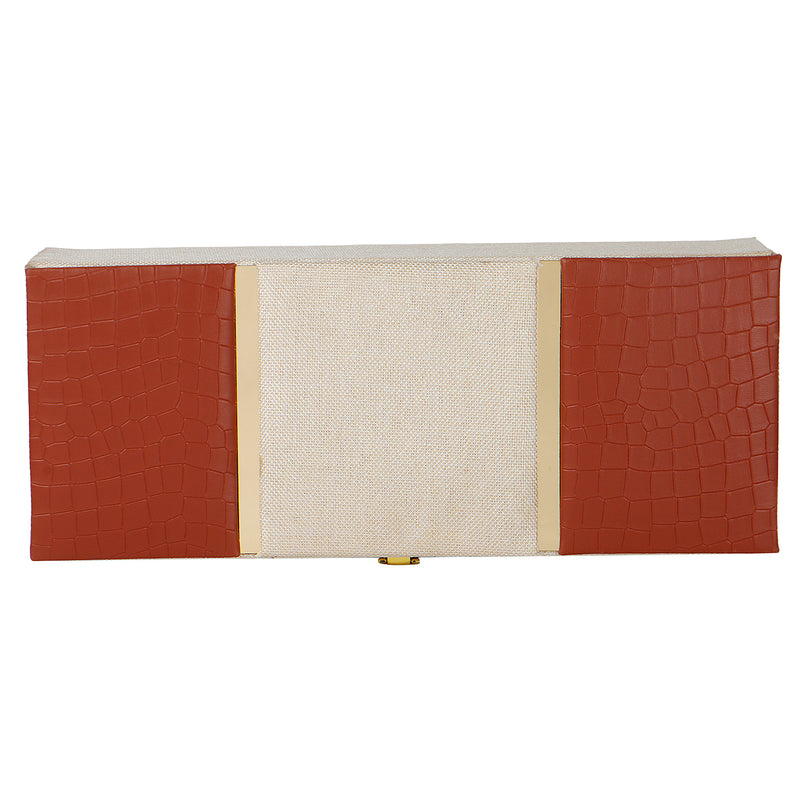 Elegant Leatherite Gift Box with 3 muskmelon jars (14x5.5x3.5) Inch 9096B