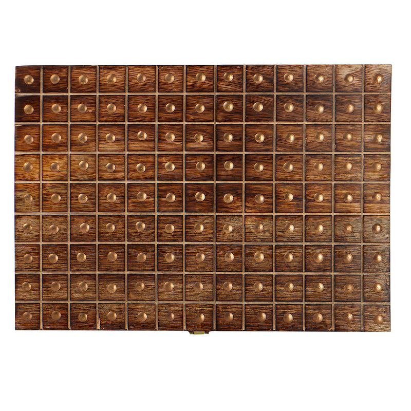Unique Wooden Hamper Box with 4 salsa jars & 8 cavity (14x10x4) Inch 9029