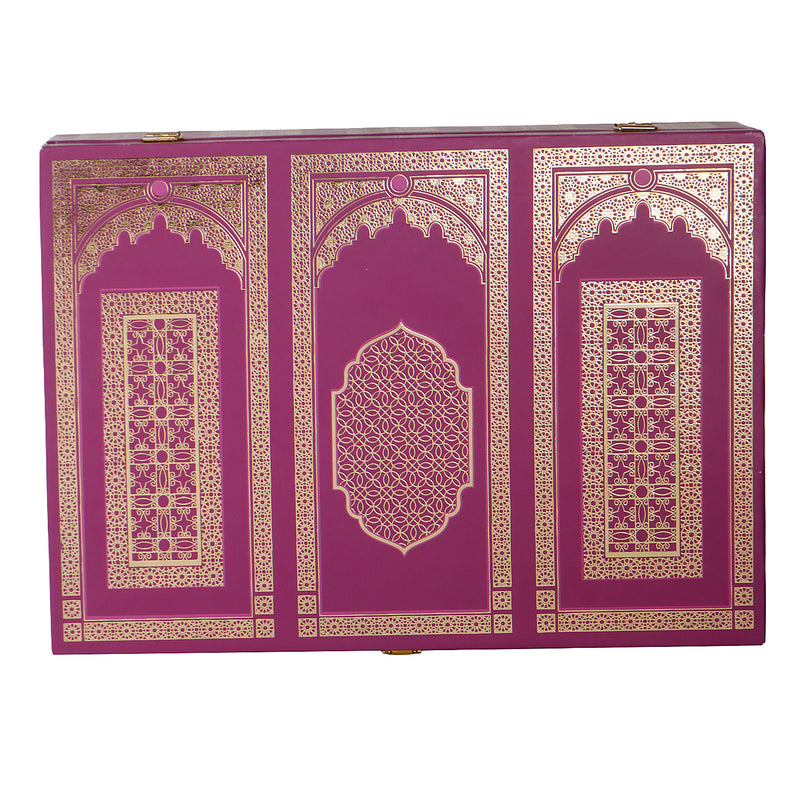 Moroccan Pattern MDF Box with 4 salsa jar & 10 cavity (14x10x4) Inch 9002