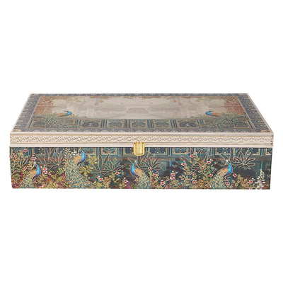 Pichwai Art Hamper Box with 4 short salsa & 16 cavity tray (18x11x4) Inch 9060A