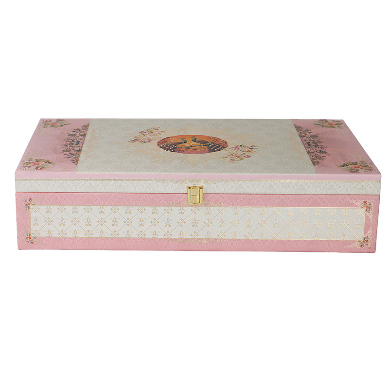 Iconic Floral Hamper Box with 4 short salsa & 16 cavity tray (18x11x4) Inch 9060B