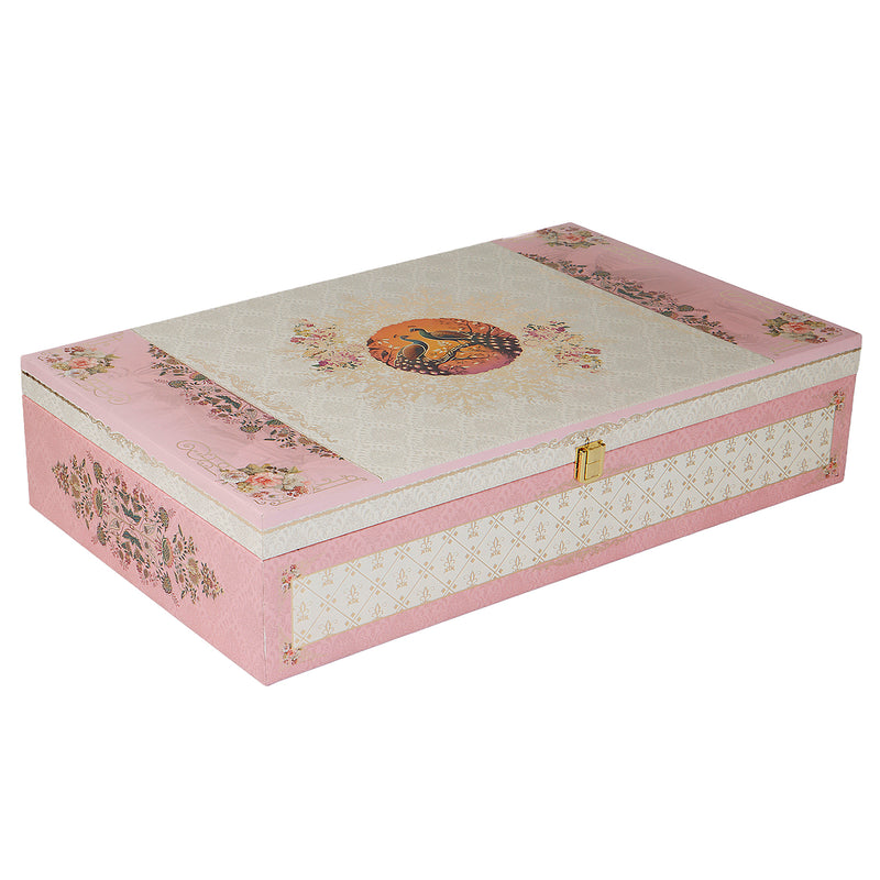 Iconic Floral Hamper Box with 4 short salsa & 16 cavity tray (18x11x4) Inch 9060B