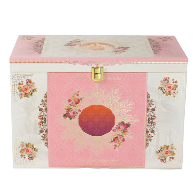 Blush Pink Luxury Hamper Box with 2 crown top jar & 10 cavity tray (12x7x8) Inch 9038