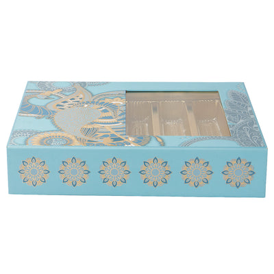 Blue Hamper Box with 2 short salsa & 3 liner cavity (12.25x10.25x2.5) Inch 9047
