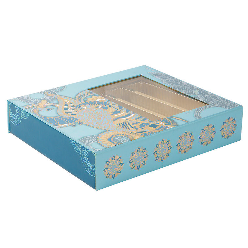 Blue Hamper Box with 2 short salsa & 3 liner cavity (12.25x10.25x2.5) Inch 9047