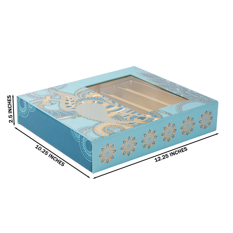 Blue Hamper Box with 2 short salsa & 3 liner cavity (12.25x10.25x2.5) Inch 9047