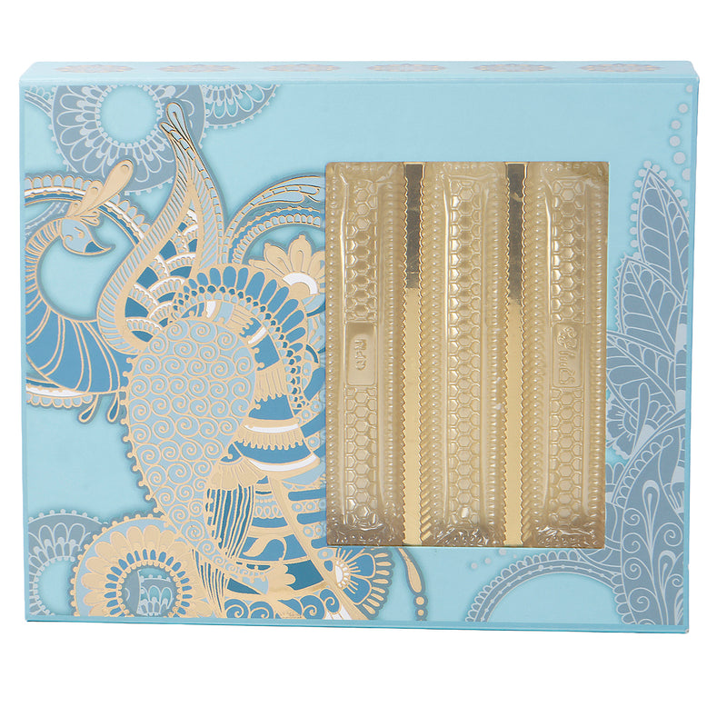 Blue Hamper Box with 2 short salsa & 3 liner cavity (12.25x10.25x2.5) Inch 9047