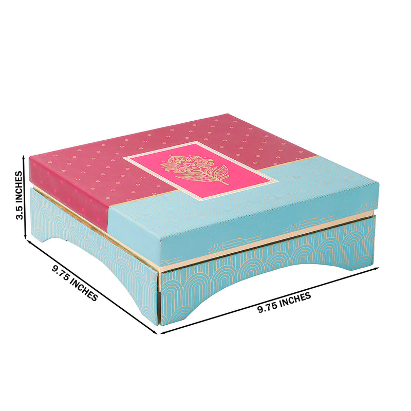 Beautiful Elegant Hamper box with 16 cavity (9.75x9.75x3.5) Inch 9023