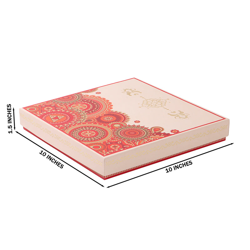 Beautiful Hamper Dry fruit Box with 4 compartments (10x10x1.5) Inch 9057A