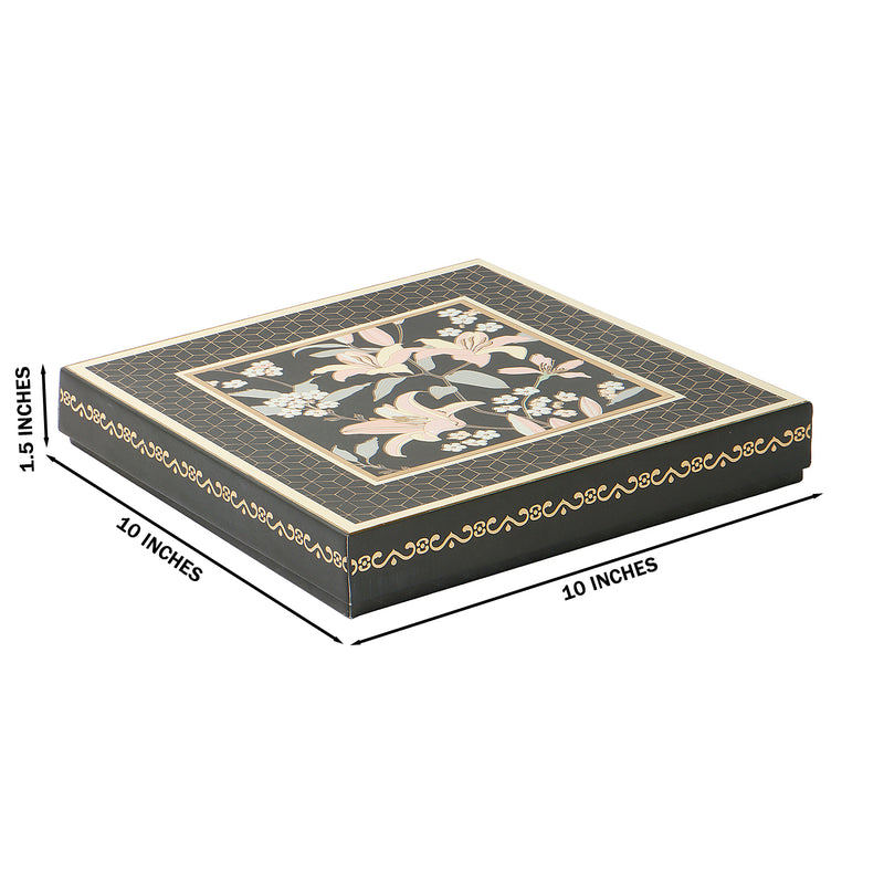Floral Hamper Dry fruit Box with 4 compartments (10x10x1.5) Inch 9057