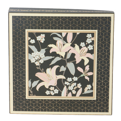 Floral Hamper Dry fruit Box with 4 compartments (10x10x1.5) Inch 9057