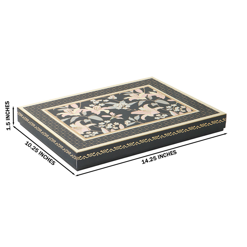Floral Hamper Dry fruit Box with 6 compartments (14.25x10.25x1.5) Inch 9053
