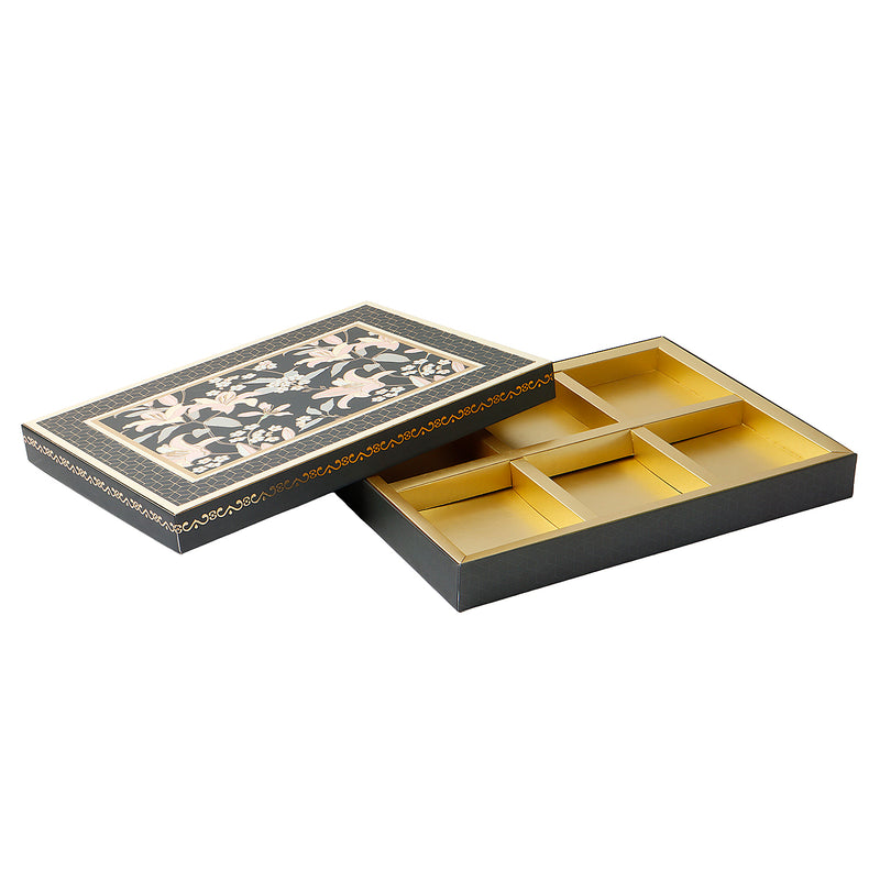 Floral Hamper Dry fruit Box with 6 compartments (14.25x10.25x1.5) Inch 9053