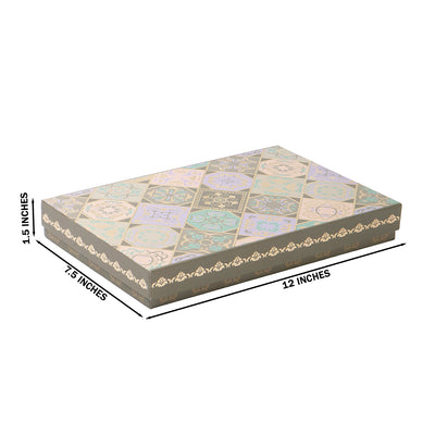 Mughal Charm Hamper Box with 8 cavity tray & 2 compartments (12x7.5x1.5) Inch 9052A