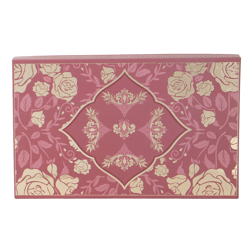 Floral Dusky Rose Hamper Box with 8 cavity tray & 2 compartments (12x7.5x1.5) Inch 9052