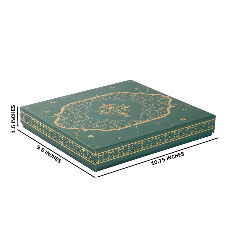 Festive Green Printed Hamper Box with 18 cavity tray & 2 compartments (10.75x9.5x1.5) Inch 9050A