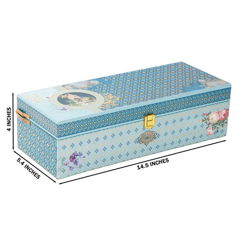 Pichwai Art Hamper Box with 3 printed muskmelon jars (14x5.5x4) Inch 9044