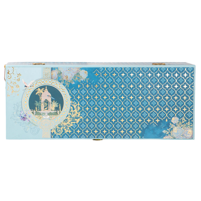 Pichwai Art Hamper Box with 3 printed muskmelon jars (14x5.5x4) Inch 9044