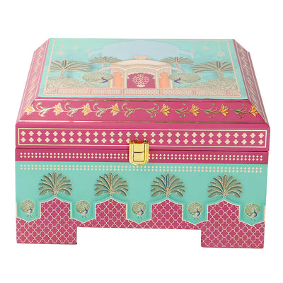 Royal Festive MDF Hamper with 4 muskmelon jars (10x10x6.5) Inch 9063