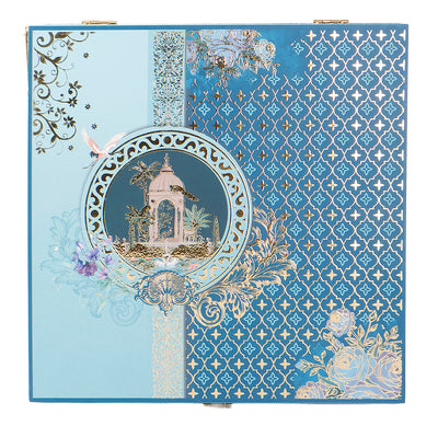 Pichwai Art Hamper Box with 4 printed muskmelon jars (10x10x4) Inch 9045