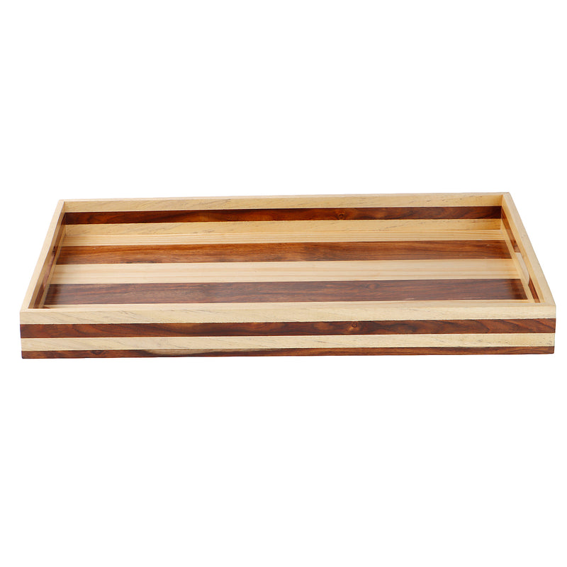 Wooden Tray with cutout handle (14x10x1.5) Inch 9141