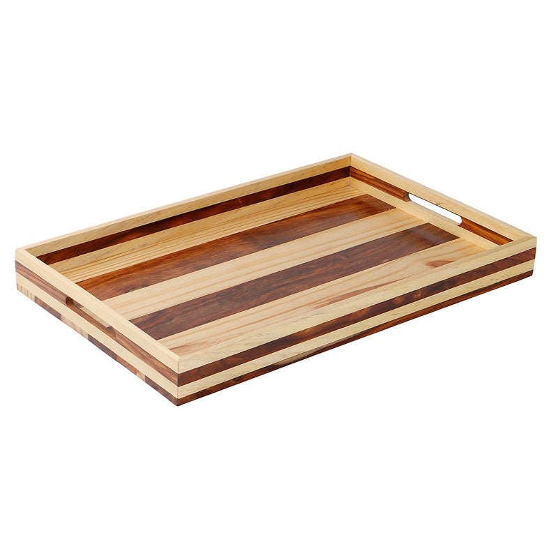 Wooden Tray with cutout handle (14x10x1.5) Inch 9141