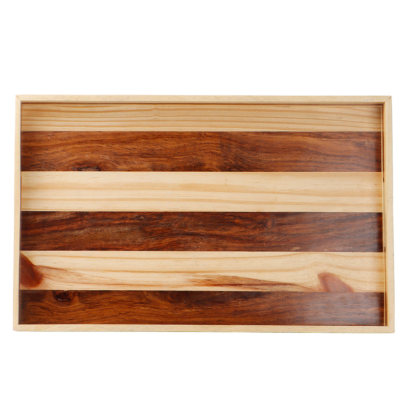 Wooden Tray with cutout handle (14x10x1.5) Inch 9141