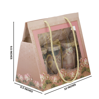 Hamper Bag With 3 printed tins (10x6.5x9.5 Inches) 9509RDY