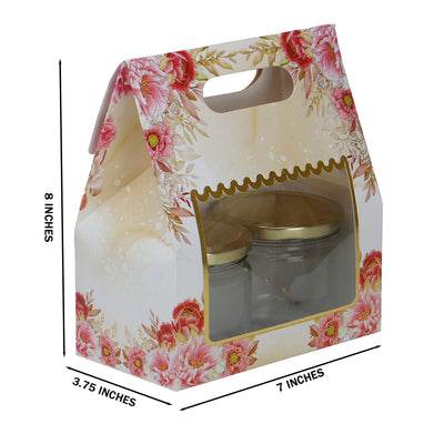 Small Gift Box With Handle for Gifting/Packaging Box is (7x3.75x8 Inches), Color: Beige and Pink from Nice Packaging