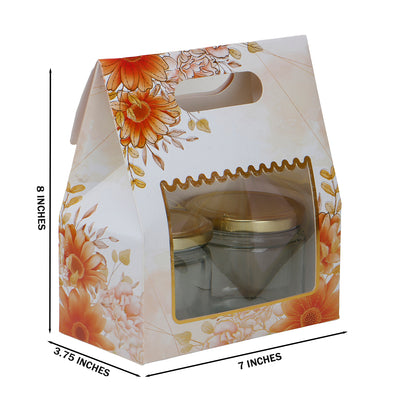 Small Gift Box With Handle for Gifting/Packaging Box is (7x3.75x8 Inches), Color: White and Orange from Nice Packaging