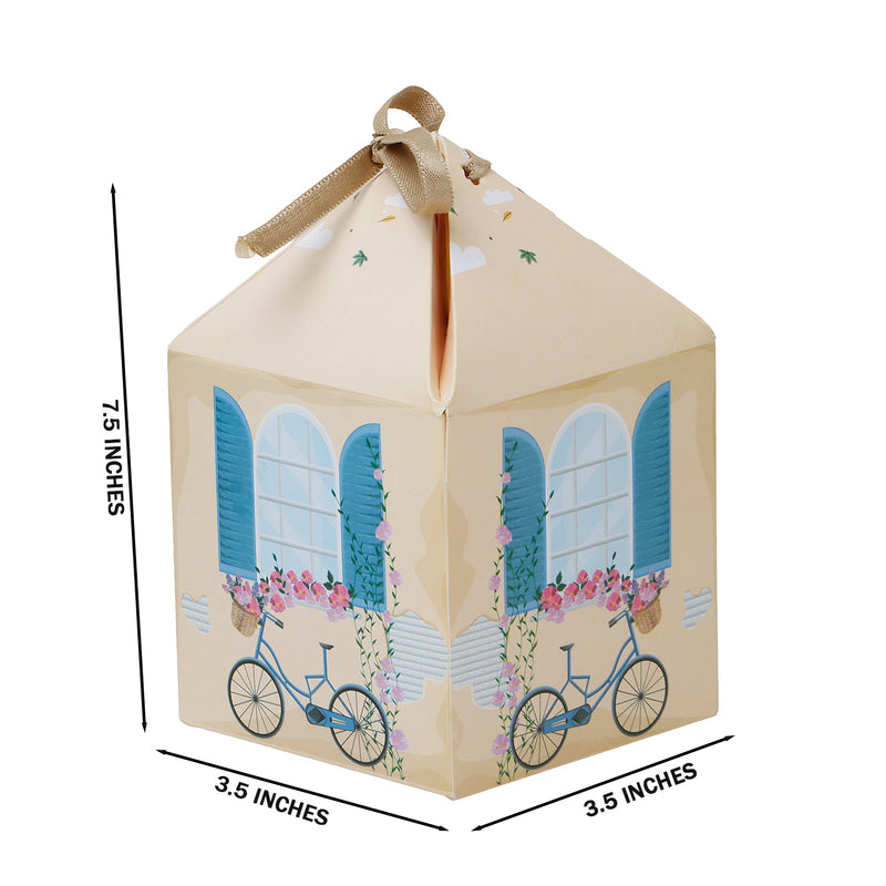 Vintage Bicycle Printed Gift Box with Ribbon ( 3.5x3.5x7.5 Inches ) 9405A