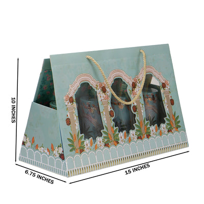 Hamper Bag With 4 printed tins (15x6.75x10 Inches) 9513RDY