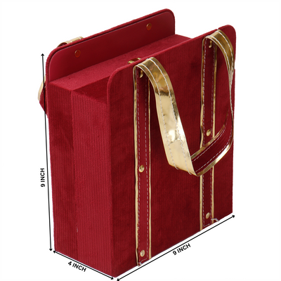 Suede Carry Bag Style Box with 4 short salsa (9x4x9 Inches) 9008A