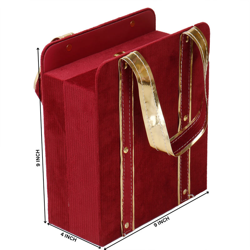 Suede Carry Bag Style Box with 4 short salsa (9x4x9 Inches) 9008A