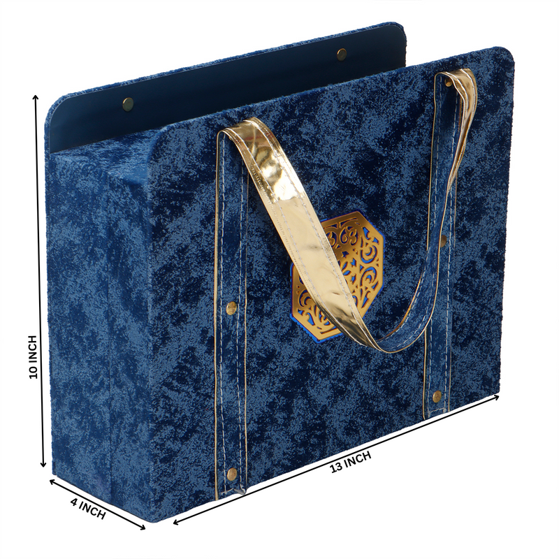Suede Carry Bag Style Box with 6 short salsa (13x4x10 Inches) Color: Blue From Nice Packaging